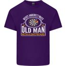 An Old Man With a Dart Board Funny Player Mens Cotton T-Shirt Tee Top Purple