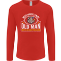 An Old Man With a Dart Board Funny Player Mens Long Sleeve T-Shirt Red
