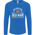 An Old Man With a Dart Board Funny Player Mens Long Sleeve T-Shirt Royal Blue
