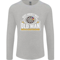 An Old Man With a Dart Board Funny Player Mens Long Sleeve T-Shirt Sports Grey