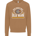 An Old Man With a Dart Board Funny Player Mens Sweatshirt Jumper Caramel Latte