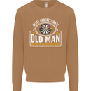 An Old Man With a Dart Board Funny Player Mens Sweatshirt Jumper Caramel Latte