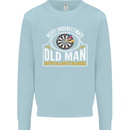 An Old Man With a Dart Board Funny Player Mens Sweatshirt Jumper Light Blue