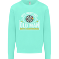 An Old Man With a Dart Board Funny Player Mens Sweatshirt Jumper Peppermint
