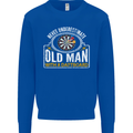 An Old Man With a Dart Board Funny Player Mens Sweatshirt Jumper Royal Blue