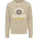 An Old Man With a Dart Board Funny Player Mens Sweatshirt Jumper Sand