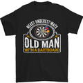 An Old Man With a Dart Board Funny Player Mens T-Shirt Cotton Gildan Black