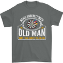 An Old Man With a Dart Board Funny Player Mens T-Shirt Cotton Gildan Charcoal