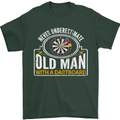An Old Man With a Dart Board Funny Player Mens T-Shirt Cotton Gildan Forest Green