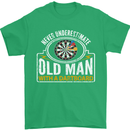 An Old Man With a Dart Board Funny Player Mens T-Shirt Cotton Gildan Irish Green