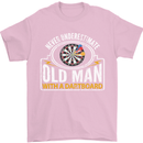 An Old Man With a Dart Board Funny Player Mens T-Shirt Cotton Gildan Light Pink