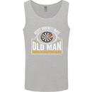 An Old Man With a Dart Board Funny Player Mens Vest Tank Top Sports Grey