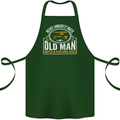 An Old Man With a Fishing Rod Fisherman Cotton Apron 100% Organic Forest Green