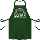 An Old Man With a Fishing Rod Fisherman Cotton Apron 100% Organic Forest Green