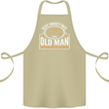 An Old Man With a Fishing Rod Fisherman Cotton Apron 100% Organic Khaki