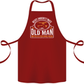 An Old Man With a Fishing Rod Fisherman Cotton Apron 100% Organic Maroon