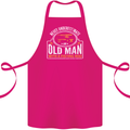 An Old Man With a Fishing Rod Fisherman Cotton Apron 100% Organic Pink
