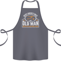 An Old Man With a Fishing Rod Fisherman Cotton Apron 100% Organic Steel