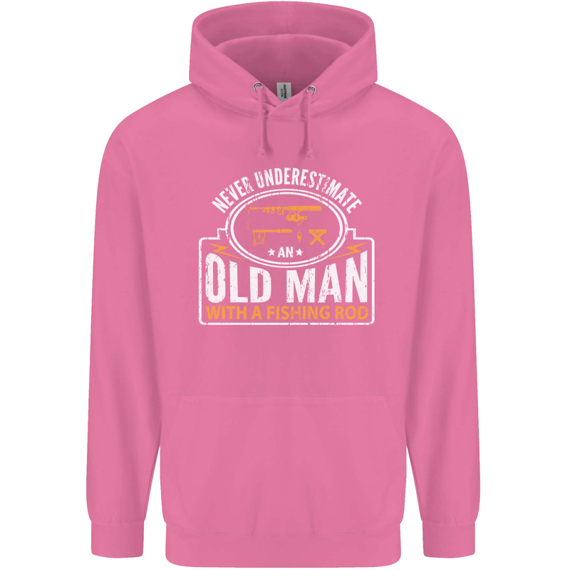 An Old Man With a Fishing Rod Fisherman Mens 80% Cotton Hoodie Azelea
