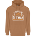 An Old Man With a Fishing Rod Fisherman Mens 80% Cotton Hoodie Caramel Latte