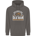 An Old Man With a Fishing Rod Fisherman Mens 80% Cotton Hoodie Charcoal