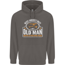 An Old Man With a Fishing Rod Fisherman Mens 80% Cotton Hoodie Charcoal