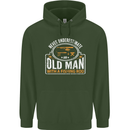 An Old Man With a Fishing Rod Fisherman Mens 80% Cotton Hoodie Forest Green