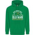 An Old Man With a Fishing Rod Fisherman Mens 80% Cotton Hoodie Irish Green