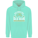 An Old Man With a Fishing Rod Fisherman Mens 80% Cotton Hoodie Peppermint