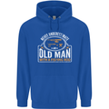 An Old Man With a Fishing Rod Fisherman Mens 80% Cotton Hoodie Royal Blue