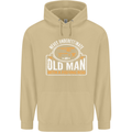 An Old Man With a Fishing Rod Fisherman Mens 80% Cotton Hoodie Sand