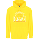 An Old Man With a Fishing Rod Fisherman Mens 80% Cotton Hoodie Yellow