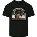 An Old Man With a Fishing Rod Fisherman Mens Cotton T-Shirt Tee Top Black