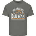 An Old Man With a Fishing Rod Fisherman Mens Cotton T-Shirt Tee Top Charcoal