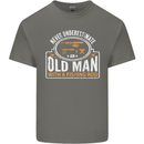 An Old Man With a Fishing Rod Fisherman Mens Cotton T-Shirt Tee Top Charcoal