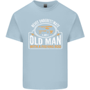 An Old Man With a Fishing Rod Fisherman Mens Cotton T-Shirt Tee Top Light Blue
