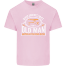 An Old Man With a Fishing Rod Fisherman Mens Cotton T-Shirt Tee Top Light Pink