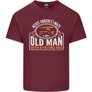 An Old Man With a Fishing Rod Fisherman Mens Cotton T-Shirt Tee Top Maroon