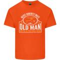 An Old Man With a Fishing Rod Fisherman Mens Cotton T-Shirt Tee Top Orange