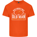 An Old Man With a Fishing Rod Fisherman Mens Cotton T-Shirt Tee Top Orange