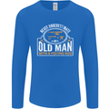An Old Man With a Fishing Rod Fisherman Mens Long Sleeve T-Shirt Royal Blue
