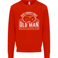 An Old Man With a Fishing Rod Fisherman Mens Sweatshirt Jumper Bright Red
