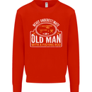 An Old Man With a Fishing Rod Fisherman Mens Sweatshirt Jumper Bright Red