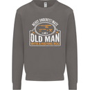 An Old Man With a Fishing Rod Fisherman Mens Sweatshirt Jumper Charcoal
