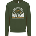 An Old Man With a Fishing Rod Fisherman Mens Sweatshirt Jumper Forest Green