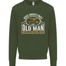 An Old Man With a Fishing Rod Fisherman Mens Sweatshirt Jumper Forest Green