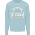 An Old Man With a Fishing Rod Fisherman Mens Sweatshirt Jumper Light Blue