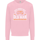 An Old Man With a Fishing Rod Fisherman Mens Sweatshirt Jumper Light Pink