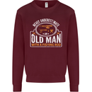 An Old Man With a Fishing Rod Fisherman Mens Sweatshirt Jumper Maroon