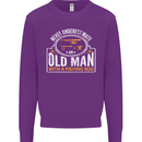 An Old Man With a Fishing Rod Fisherman Mens Sweatshirt Jumper Purple